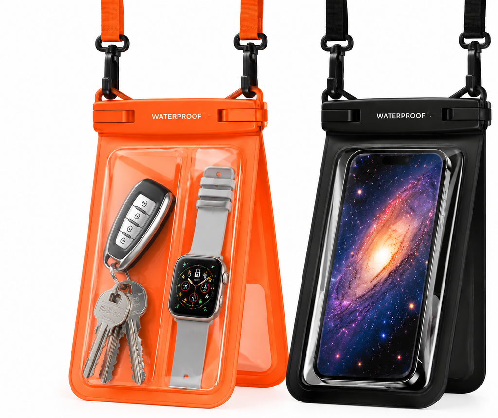 2-Pack Double Space Waterproof Phone Case pouch