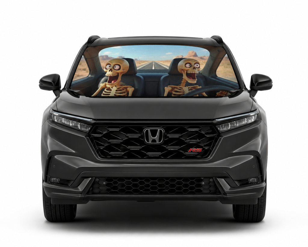 Foldable Car Windshield Sun Shade (skeletons)