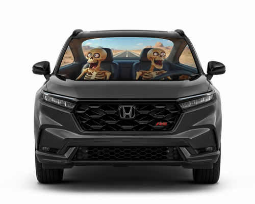 Foldable Car Windshield Sun Shade (skeletons)